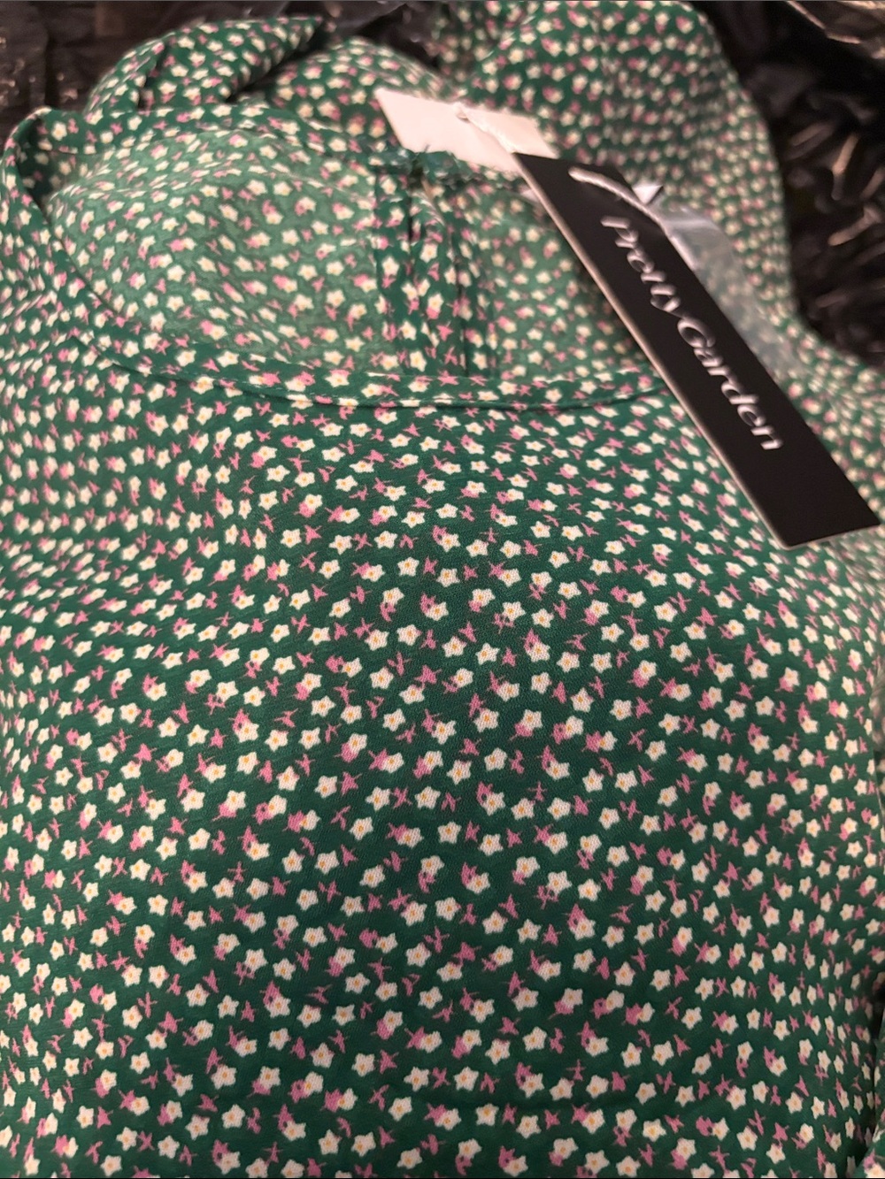 Pretty garden  Emerald Green Petite Floral dress